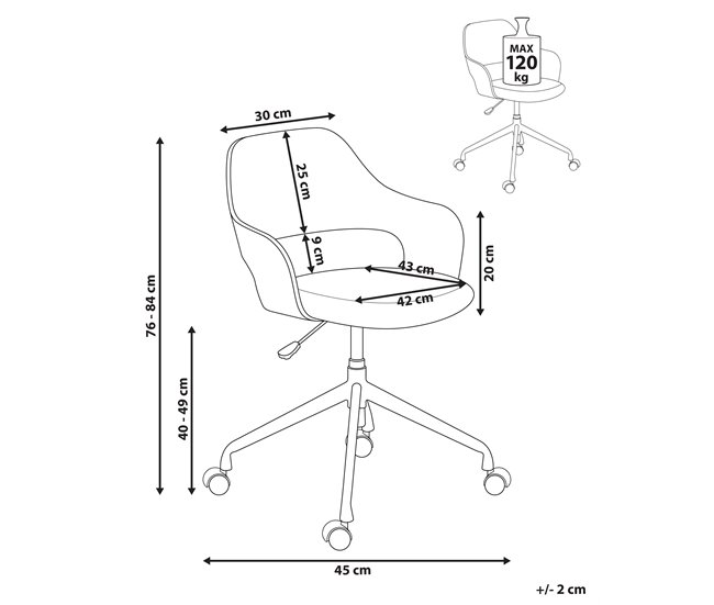 Beliani Cadeira de escritório NOVATO Bege