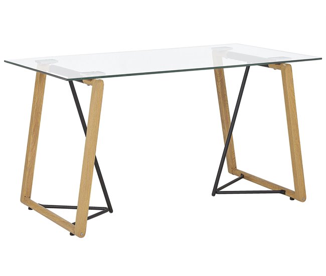 Beliani Mesa de jantar TACOMA 80x140 Transparente