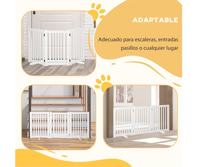 Barreira de Segurança Cães MDF PawHut Branco
