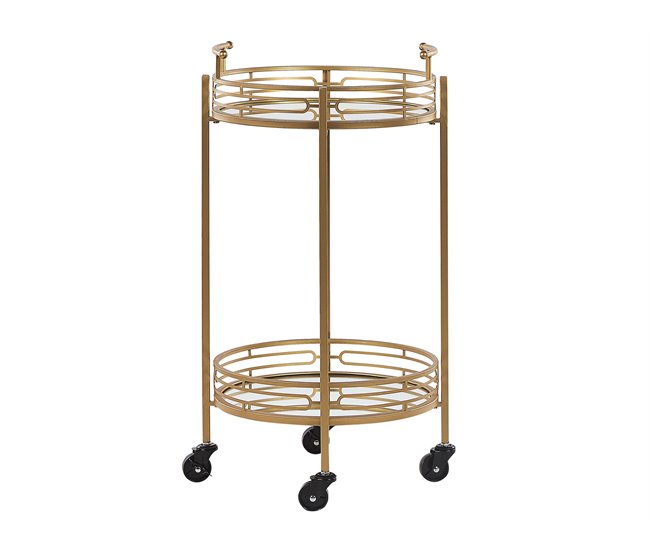Beliani Carrito de cocina FARLEY Dourado