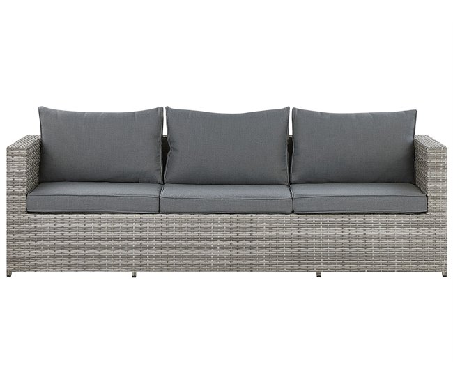 Beliani Conjunto lounge SABBIA Cinza Claro