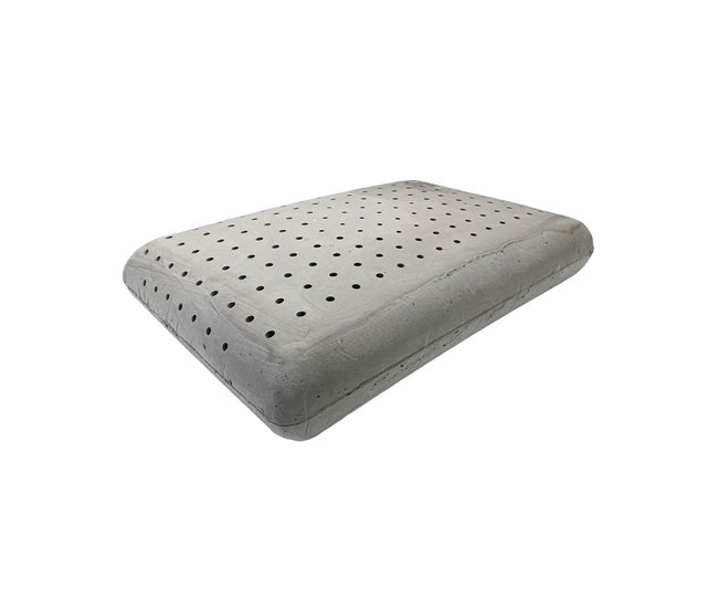 Almofada visco carbono perfurada 40 x 60 x 12 cm, viscoelástica com efeito memória e tecido respirável.