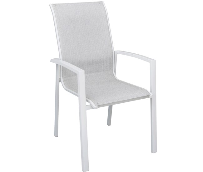 Set de jardim com mesa e 6 cadeiras ANZIO cor cinzenta Branco
