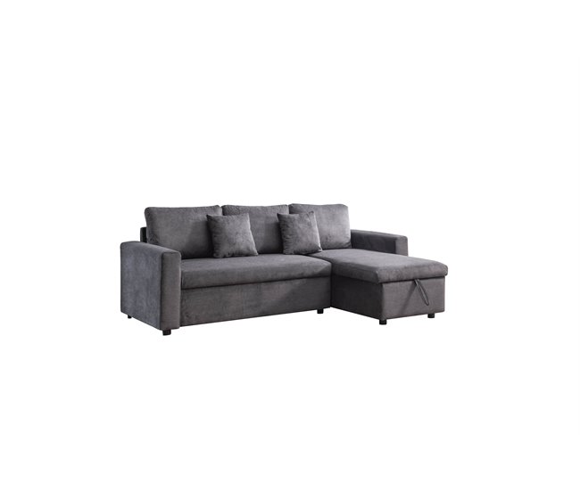 Chaise longue DRAKO reversível cor cinza escuro Cinza Escuro