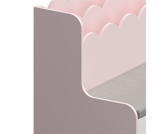 Banco para crianças com prateleira Vestnes [en.casa] Rosa