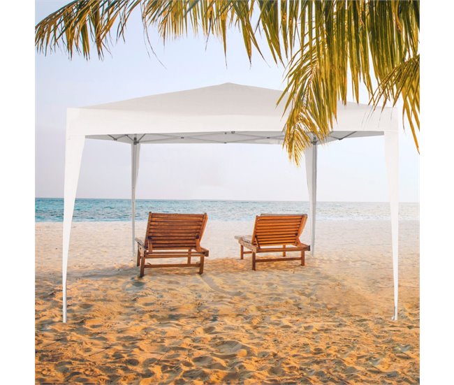 Gazebo de jardim em poliéster branco Aktive Garden Branco
