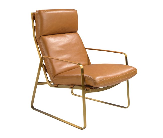 ANGEL CERDA Poltrona de couro Camel Camel