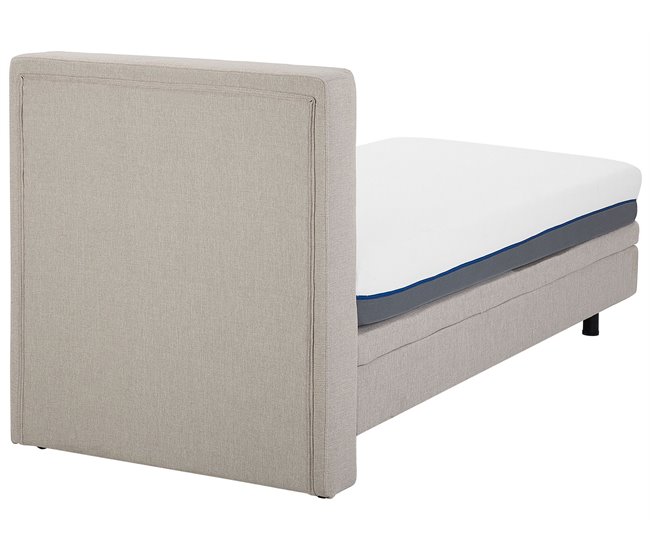 Beliani Cama com estrado Poliéster DUKE 92x216 Bege