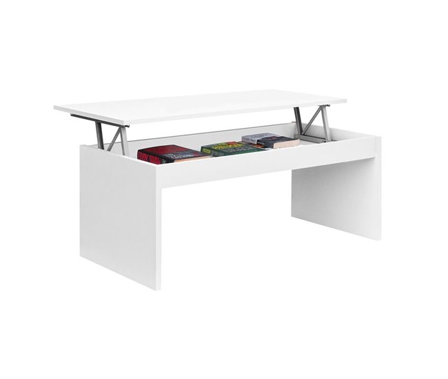 Mesa de centro LUCY elevável branco Branco Brillo