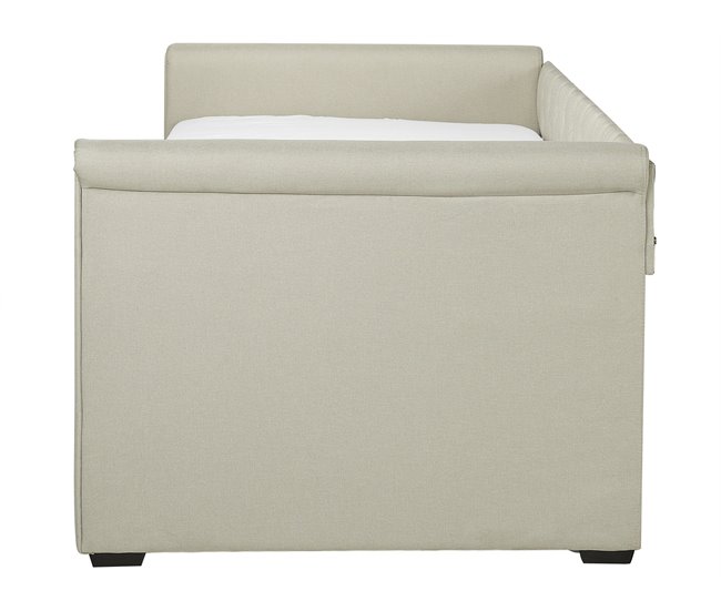 Beliani Cama com estrado Poliéster LIBOURNE 184x220 Azul Marino