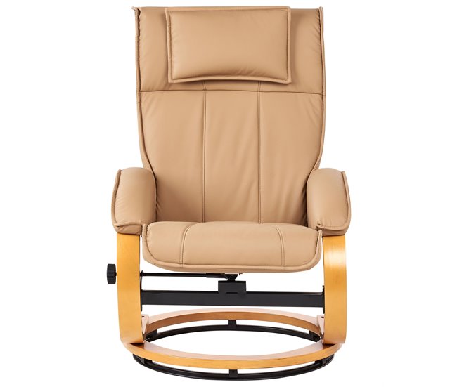 Beliani Cadeira de massagem MAJESTIC Castanho Claro
