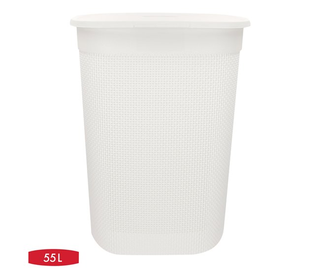 Curver Cesto para roupa suja Filo 55L com tampa Branco