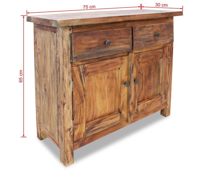 Aparador buffet mueble consola mueble de almacenaje madera maciza Castanho