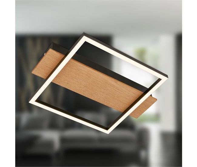 Plafon KADA LED 1 14W 34cm quadrado marca BRILONER  Preto