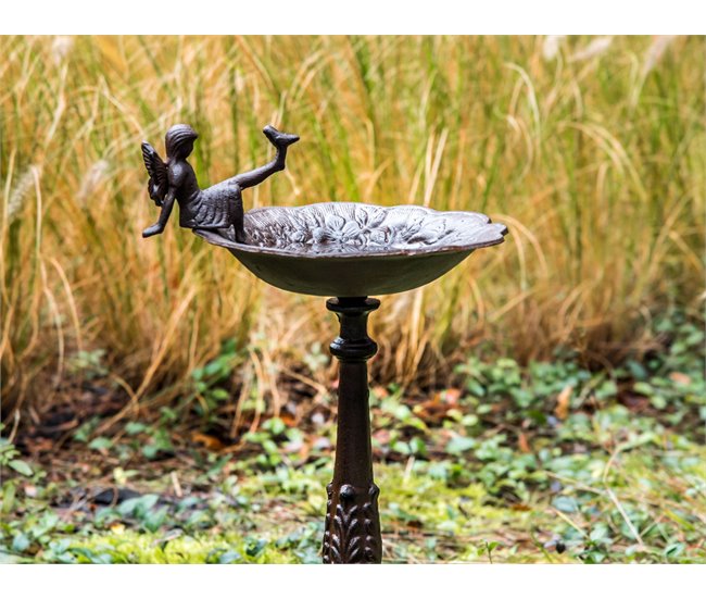 Beliani Fuente de bano para pájaros LARK Castanho