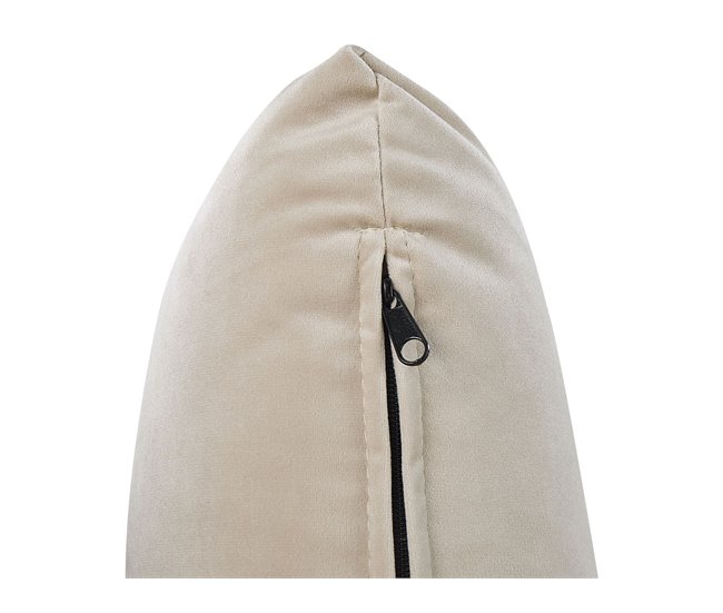 Beliani Cama com estrado Veludo BATILLY Bege