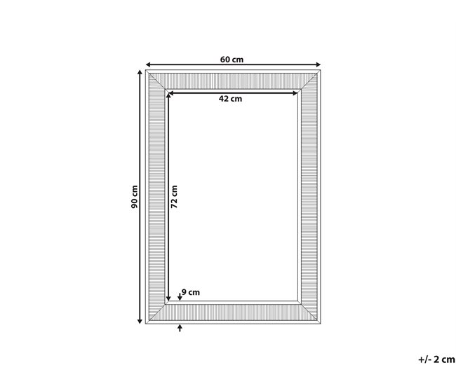 Beliani Espelho CASSIS 60x4 Cinza