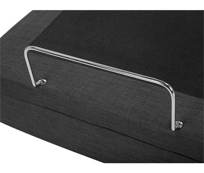 Beliani Cama com estrado Poliéster DUKE 161x216 Cinza Escuro