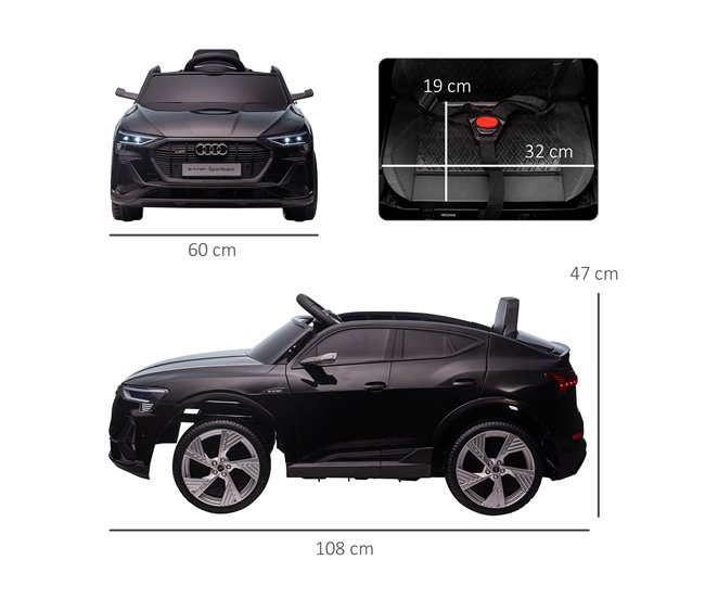Carro Elétrico para Crianças PP e Aço HOMCOM Preto
