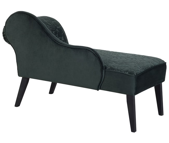 Beliani Chaise longue versão à direita Veludo BIARRITZ Verde Escuro