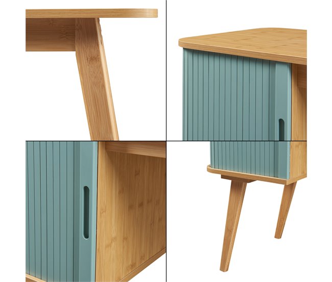 Secretária Tysvær com compartimento Azul