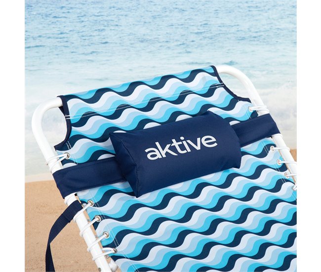 Aktive Espreguiçadeira de praia dobrável reclinável em 4 posições Azul