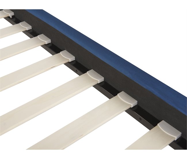 Beliani Cama com estrado Veludo LIMOUX 147x213 Azul Marino