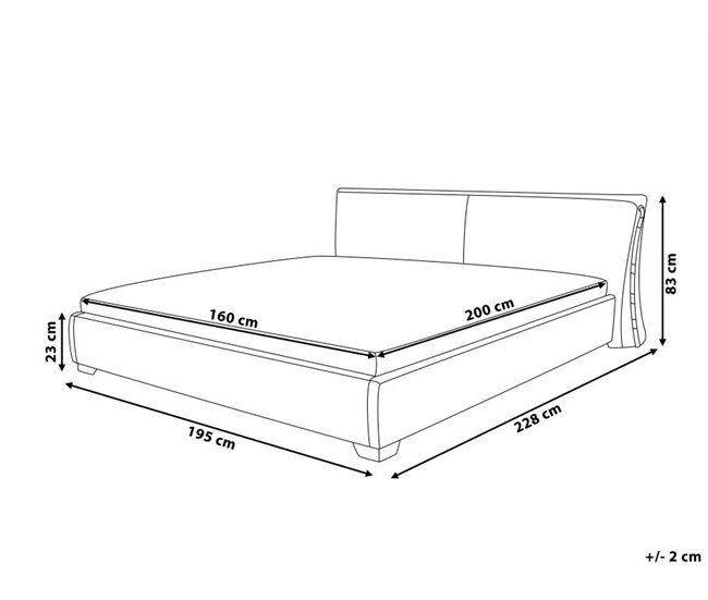 Beliani Cama com estrado Poliéster PARIS 195x228 Cinza