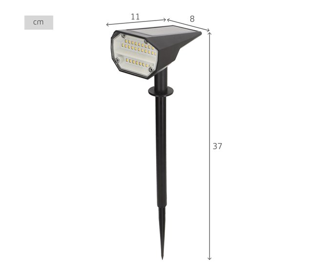 Aktive Conjunto de 6 balizas solares LED, luz quente 5-10 lúmens Preto