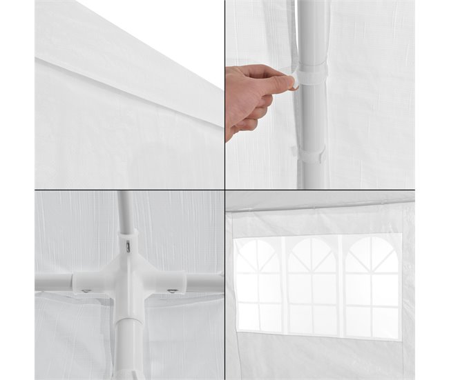 Tenda Pavilhão de jardim Wedau metal 400x300 Azul