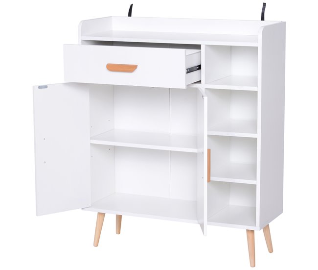 Armário Particle Board HOMCOM, casa - móveis de armazenamento 80 Branco