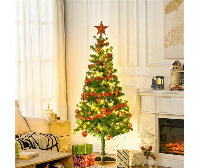 Árvore de Natal Plástico e Aço HOMCOM Verde