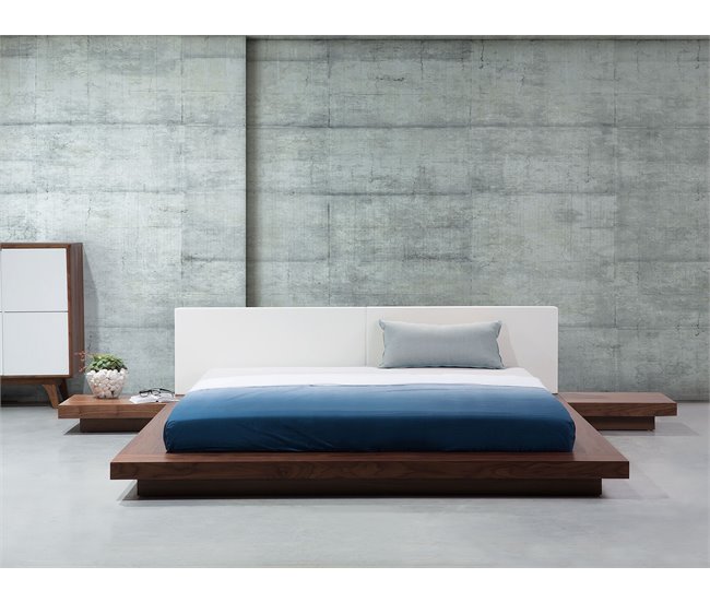 Beliani Cama com LED MDF ZEN 328x229 Castanho
