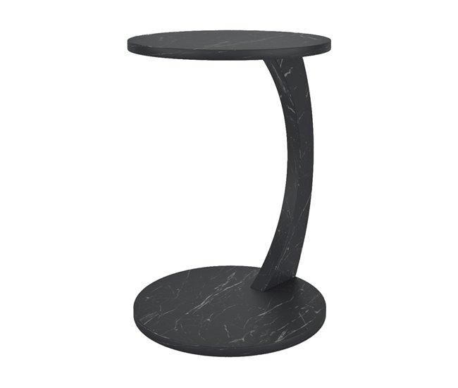 Mesa de apoio Holeby com 4 rodízios [en.casa] 38x38 Preto