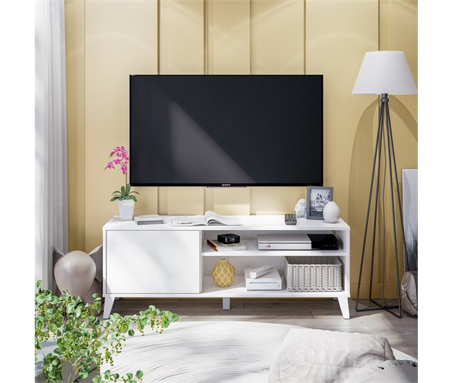 Móvel de TV ARIEL 135 cm branco mate Branco