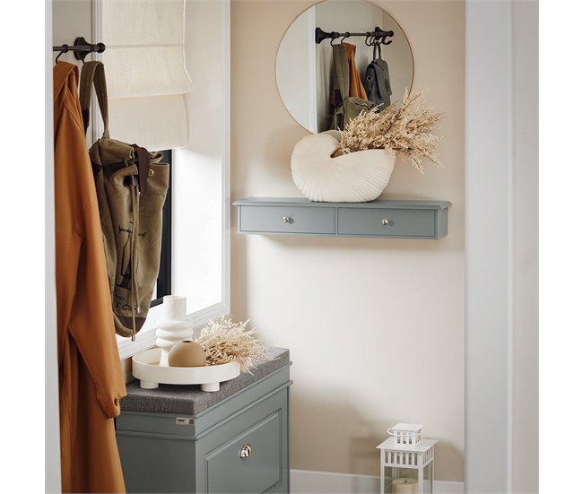 Prateleira de Parede com 2 Gavetas SoBuy FRG43-HG 64 Cinza