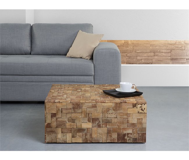 Beliani Mesa de centro GAMETI 80x80 Castanho