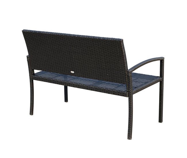 Banco Jardim Vime PE, Aço Outsunny 122x60 Preto