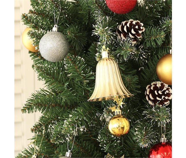 Árvore de Natal Plástico e Aço HOMCOM, casa - natal Verde
