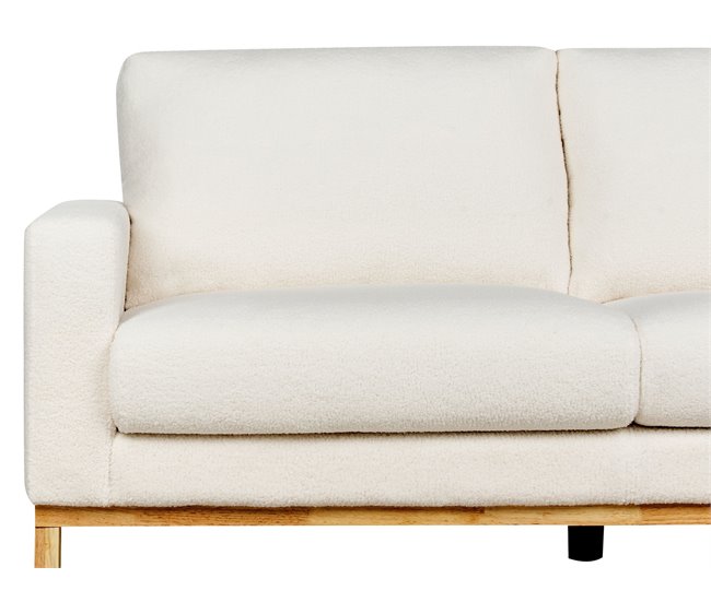 Beliani Sofá de 3 lugares Bouclé SIGGARD Branco