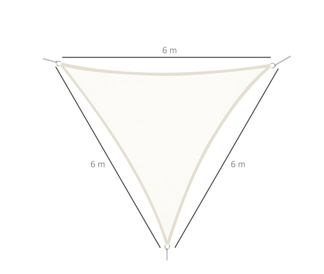 Toldo Vela Poliéster Outsunny 600x600 Bege