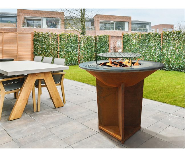 Barbecue com placa de aço Castanho