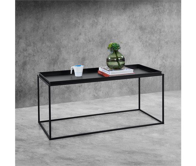 Mesa de centro de metal Nyker Preto