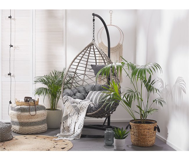 Beliani Sillón colgante ARSITA Cinza