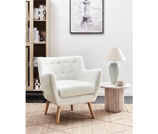 Beliani Poltrona de leitura DRAMMEN Branco