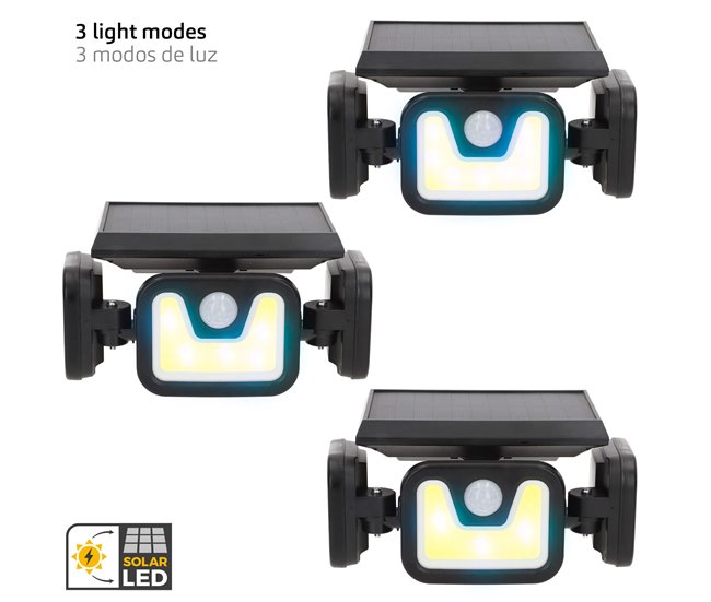 Aktive Pack 4 apliques solares LED com sensor de movimento Preto