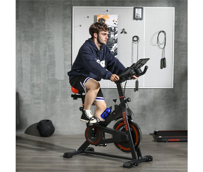 Bicicleta Estática Aço e ABS HOMCOM Vermelho