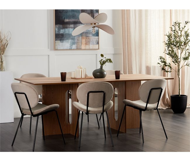 Beliani Mesa de jantar CORAIL Castanho