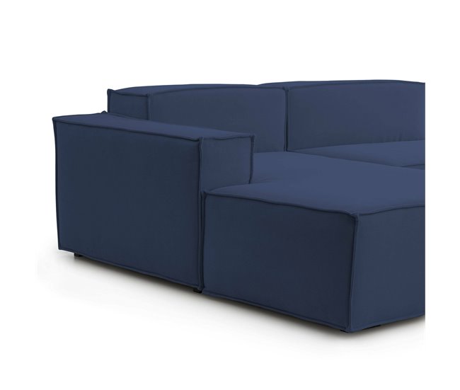 Sofá modular de 2 lugares com península esquerda Azul Marino