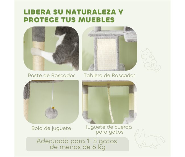 Arranhador para Gatos Aglomerado e Sisal PawHut Cinza